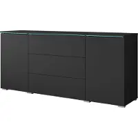 MINIO go for it , Kommode "VEVE", 150 cm, mit LED Beleuchtung, schwarze Farbe
