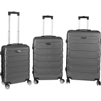 H4L Trolley Koffer Reisekoffer 3er Kofferset Hartschalenkoffer Anthrazit Größe S,M,L