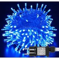 ROSNEK 100m 800 LEDs Lichterkette 8 Lichtmodi mit Timer Lichterketten für Innen Garten Hof Hochzeit Weihnachten Party, Blau