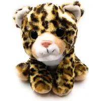 Onwomania Plüschtier Stofftier Kuscheltier Raubtier Großkatze Leopard Länge 25 cm Braun