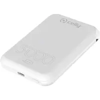 Celly MAGPB5000EVOWH, 5000 mAh, Kabelloses Aufladen, Weiß