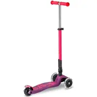 Micro mobility Micro Kinder Scooter Maxi Deluxe LED Faltbar , Neon Ultrapink
