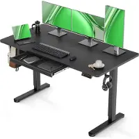 Sonstiges Claiks Elektrisch Höhenverstellbarer Schreibtisch 140x60 cm mit Schublade - Schwarz