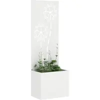 Syfax Garten Sichtschutz-Leinwand Floral Weiß 50 x 32 x 150 cm