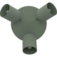Eglo Deckenlampe 3-flammig Tilston, Deckenstrahler Wohnzimmer, Spot Deckenleuchte aus Stahl in Dunkelgrün, E14 Fassung