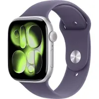 Apple Watch Series 11 Sportarmband, Silber, Nebelviolett, Aluminium, 46mm, GPS, M/L