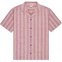 Quiksilver Kurzarmhemd "Sunset Song", Herren, Gr. XL, burnt russet stripes sunset, Obermaterial: 55% Baumwolle, 45% Hanf., Hemden Kurzarmhemd
