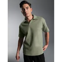 Trigema Poloshirt "Oversized Poloshirt ohne Knopfleiste in Waffeloptik" 1