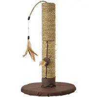 Aimé Kratzbaum 48 x 30 cm, mit Katzenspielzeug und rutschfesten Füßen, Braun