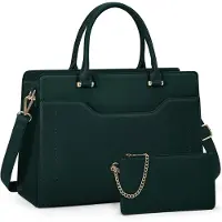 Sonstiges RAINSMORE Damen Shopper Handtasche 15.6 Zoll Kunstleder Laptop Business Büro grün
