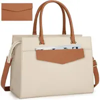 Sonstiges RAINSMORE Handtasche Damen Umhängetasche 2 in 1 Laptoptasche 15.6 Zoll Beige Braun