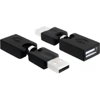 DeLOCK 65260, USB 2.0 A, USB 2.0 A, Schwarz