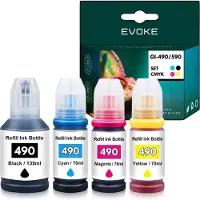 Evoke Patronen für Canon GI 490 XL GI490 ️️ Pixma G1400 G1411 G2400 G2411 G3400 G3411 ️