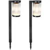 Lumisky 2er-Set Solar-Wegeleuchten – – BEAMLIT – Warmweißes LED-Licht – 58 cm hoch – Garten-, Einfahrt- und Terrassenbeleuchtung