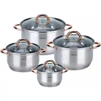 King Hoff Rosegold KH-1763 8-teiliges Stahltopfset