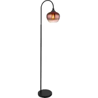 Globo Stehleuchte Maxy, kupfer/schwarz, Glas, 150 cm hoch, E27