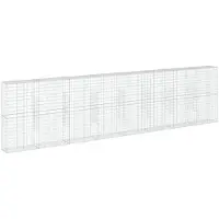 vidaXL Gabione mit Deckel 800x50x200 cm Verzinktes Eisen