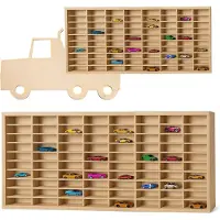 Kruzzel 26582 Holzregal für Spielzeugautos (für 80 Stück)