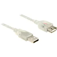 DeLOCK 83883, 2 m, USB A, USB A, USB 2.0, Männlich/Weiblich, Transparent