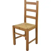 STOCK LINE t m c s Tommychairs - Stuhl RUSTICA für Küche und Esszimmer, robuste Struktur aus Buchenholz, in der Farbe Eichenholz lackiert und Sitzfläche aus Stroh