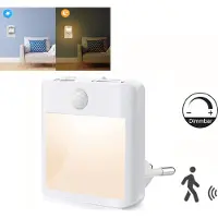 Rosikey LED Nachtlicht Steckdose Dimmbar mit Dämmerungssensor und Bewegungsmelder Gering Stromverbrauch Schlafzimmer Wohnzimmer Flur Keller Treppe,Warmweiß