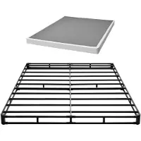 StarTech.com Boxspring-Bettgestell - Matratzenfundament Queensize - Waschbarer Stoffbezug - Stabiler Metallrahmen - Maße 201 x 151 x 10,2 cm - Belastbarkeit 1587 kg
