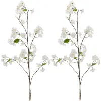 Creativ Green Kunstzweig "Kirschblütenzweig", weiß, H:126cm, Kunststoff, Kunstpflanzen, Kunstzweig, in toller Größe