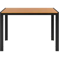 Happyment Zyrell Aluminium Gartentisch – Rechthoekig – 110x70x73cm – Outdoor Eettafel für Terrasse & Garten – WPC Tischplatte mit Metalllatten