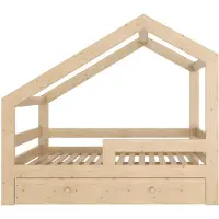 Need Sleep Hausbett mit Schublade und Rausfallschutz, 80x160 cm Asymmetrisch