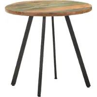 Syfax Esstisch Altholz 80 x 75 cm (Durchmesser x H) Recyceltes Massivholz Eisen industriellen Look