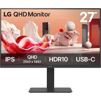 LG IPS-Monitor 27BA65QB-B, 27”, 2560 x 1440 px WQHD, HDMI/USB-C/DisplayPort, höhenverstell-, neig-, schwenk- und drehbar, schwarz