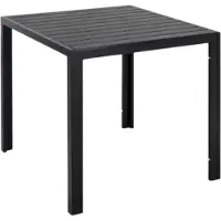 Happyment Gartentisch Valora – Aluminium – Für innen und außen – Quadratischer Gartentisch – Schwarz – Bistrotafel – Esstisch – Hitze- und wetterbeständig