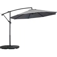 Happyment DeLuxus Ampelschirm – Rechteckig – Ohne Fuß – Grau – Für Terrasse und Garten – 300 cm