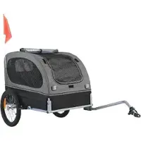 Bolt Luxe Hunde-Fahrradanhänger – Faltbare Fietskar – Für Hunde bis 30kg – Grau/Orange