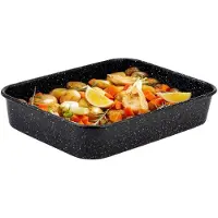 Nava Backblech / Tiefbackblech mit Granitbeschichtung NATURE zum Backen von Fleisch Kuchen 34x26x6,5 cm 4,7L