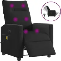 Syfax Massagesessel Elektrisch Schwarz Stoff