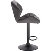 Happyment BarHocker Bequem Grau - Mit Rückenlehne - Samt - Höhenverstellbar 60–82 cm - Ergonomisch - Stabiler Stahlrahmen - 1 Stück