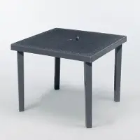 GRAND SOLEIL Gartenbar-Tisch aus Poly-Rattan, quadratisch, 90x90, Gruvyer - Schwarz