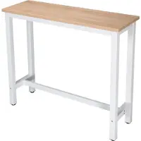 OEM Rechteckige Bartafel - MDF & Metall - stilvoll und robust - schmal & zeitlos - weiß/lichte Eiche - 120x40x100 cm