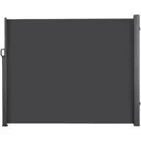 Happyment Zugbares Windschutz-Seitenschirm Fioren – Intelligente Seiten-Markise – Für Terrasse, Garten & Balkon – Schwarz – 3 x 1,8m
