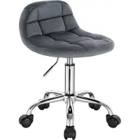 Happyment Drehhocker Modern – Mit Rückenlehne – Auf Rollen – Friseurstuhl – Rosa – Sattelhocker – Tabouret Arbeitshocker – Ergonomisch