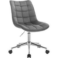 Happyment Ergonomischer Bürostuhl Samt – Auf Rollen – Bürostuhl für Erwachsene – Dunkelgrau – Höhenverstellbar