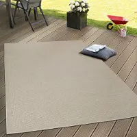 Paco Home Outdoor Teppich wetterfest Garten & Terrasse flachgewebt Uni Sisaloptik robust Grösse 60x100 cm
