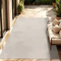 Paco Home In- & Outdoor Teppich Flachgewebe einfarbig modern wetterfest für Terrasse Küche 150 cm quadrat