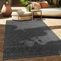 Paco Home Outdoor Teppich Flachgewebe modern Boho Ethno wetterfest Außenbereich 80x250 cm