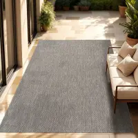 Paco Home In- & Outdoor Teppich Flachgewebe einfarbig modern wetterfest für Terrasse Küche 140x200 cm