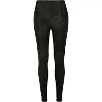 Urban Classics Ladies - Washed Kunstleder Hose schwarz - 4XL