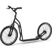 Yedoo S2020 Roller Scooter Tretroller - für Erwachsene und Teenager, bis 150 kg, mit Luftreifen 20/20 und verstellbarem Lenker Schwarz