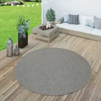 Paco Home Teppich "Timber 125", grau, H:4mm Ø:160cm, Polypropylen, Teppiche, Teppich, Flachgewebe, Sisal Optik, auch als Läufer, In- und Outdoor geeignet