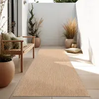 Paco Home In- & Outdoor Teppich Flachgewebe einfarbig modern wetterfest für Terrasse Küche 80x250 cm